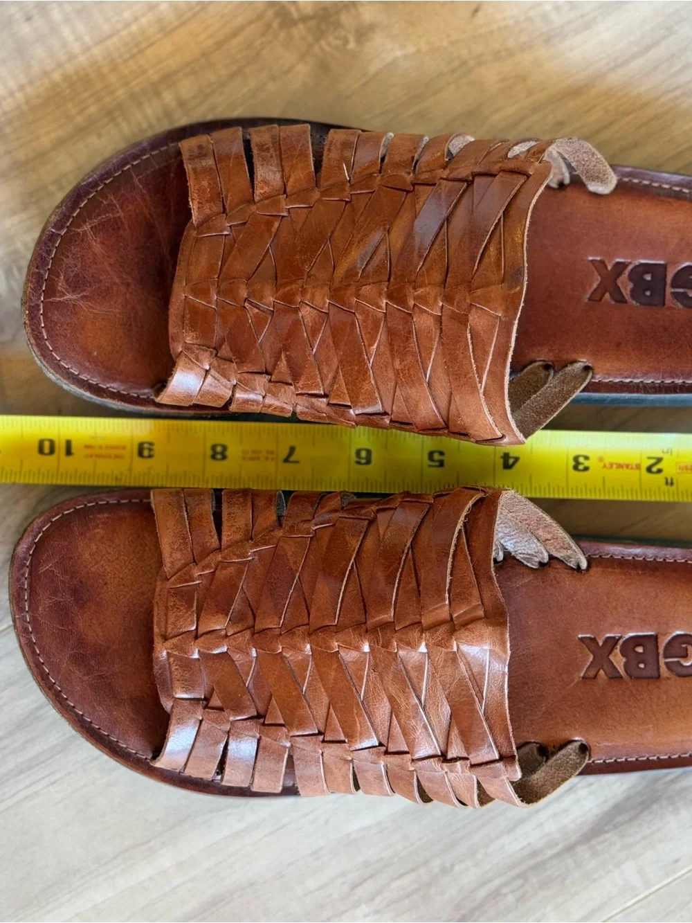 GBX Men’s Woven Leather Slide Sandals